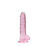 REALROCK 7'' Realistic Dildo with Balls – Pink TPE Suction Cup Dong - DONGS