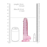 REALROCK 7'' Realistic Dildo with Balls – Pink TPE Suction Cup Dong - DONGS