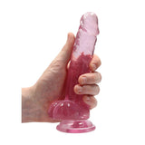 REALROCK 7'' Realistic Dildo with Balls – Pink TPE Suction Cup Dong - DONGS