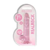 REALROCK 7'' Realistic Dildo with Balls – Pink TPE Suction Cup Dong - DONGS