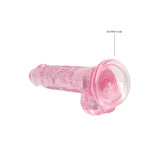 REALROCK 7'' Realistic Dildo with Balls – Pink TPE Suction Cup Dong - DONGS