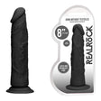 RealRock 8 Inch Realistic Dildo Black 20.3 cm Dong - DONGS