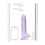REALROCK 8 - Inch Realistic Dildo with Suction Cup and Balls – Purple - DONGS