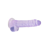 REALROCK 8 - Inch Realistic Dildo with Suction Cup and Balls – Purple - DONGS