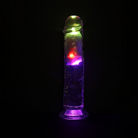 REALROCK 8'' No Balls Wireless Rechargeable LED Vibrating Dong - DONGS