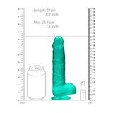 REALROCK 8'' Realistic Dildo With Balls - Turquoise - DONGS