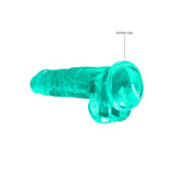 REALROCK 8'' Realistic Dildo With Balls - Turquoise - DONGS