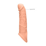 REALROCK 8'' Realistic Penis Extender with Rings - Flesh 20.3 cm Penis Extension Sleeve - SLEEVES