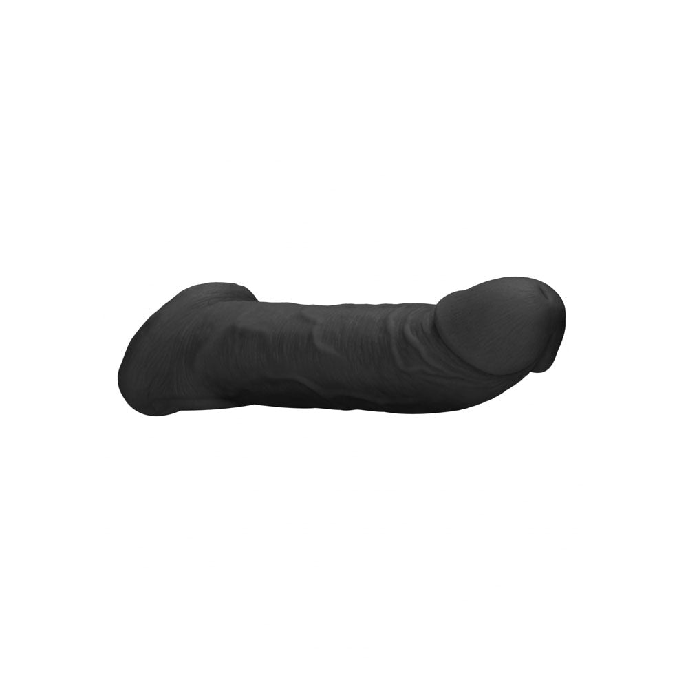 Realrock 9 Inch Realistic Penis Extender With Rings Black Sleeve - SLEEVES