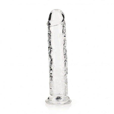REALROCK Crystal Clear Straight Dildo – 25cm Suction Cup Dong - DONGS