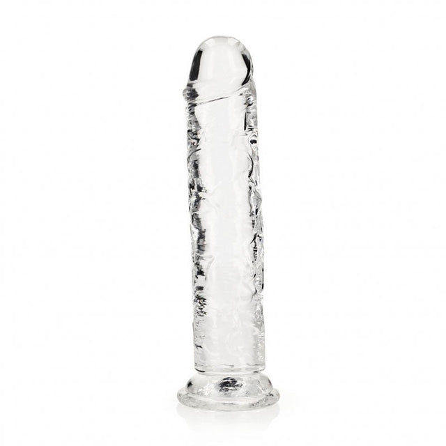 REALROCK Crystal Clear Straight Dildo – 25cm Suction Cup Dong - DONGS