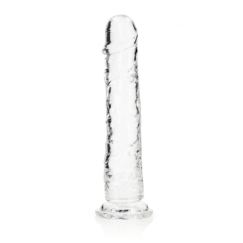 REALROCK Crystal Clear Straight Dildo – 31 cm Suction Cup Dong - DONGS