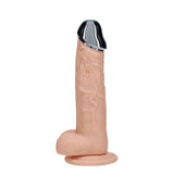 RealRock Metal Head 7 Inch Flesh Dildo Vibrating With Remote - DONGS