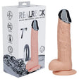 RealRock Metal Head 7 Inch Flesh Dildo Vibrating With Remote - DONGS
