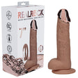 RealRock Metal Head 7 Inch Rechargeable Dildo Tan With Wireless Remote - DONGS