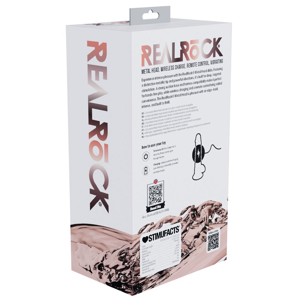 REALROCK Metal Head 8'' Rechargeable Dildo - Wireless Remote - DONGS