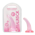 RealRock Non Realistic Dildo With Suction Cup 11.5 Cm Pink Curved Pegging Dong - DONGS