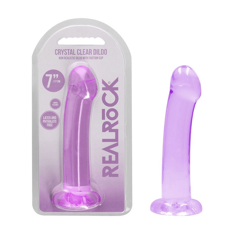 Realrock Non Realistic Dildo With Suction Cup 17 Cm Purple Dong - DONGS