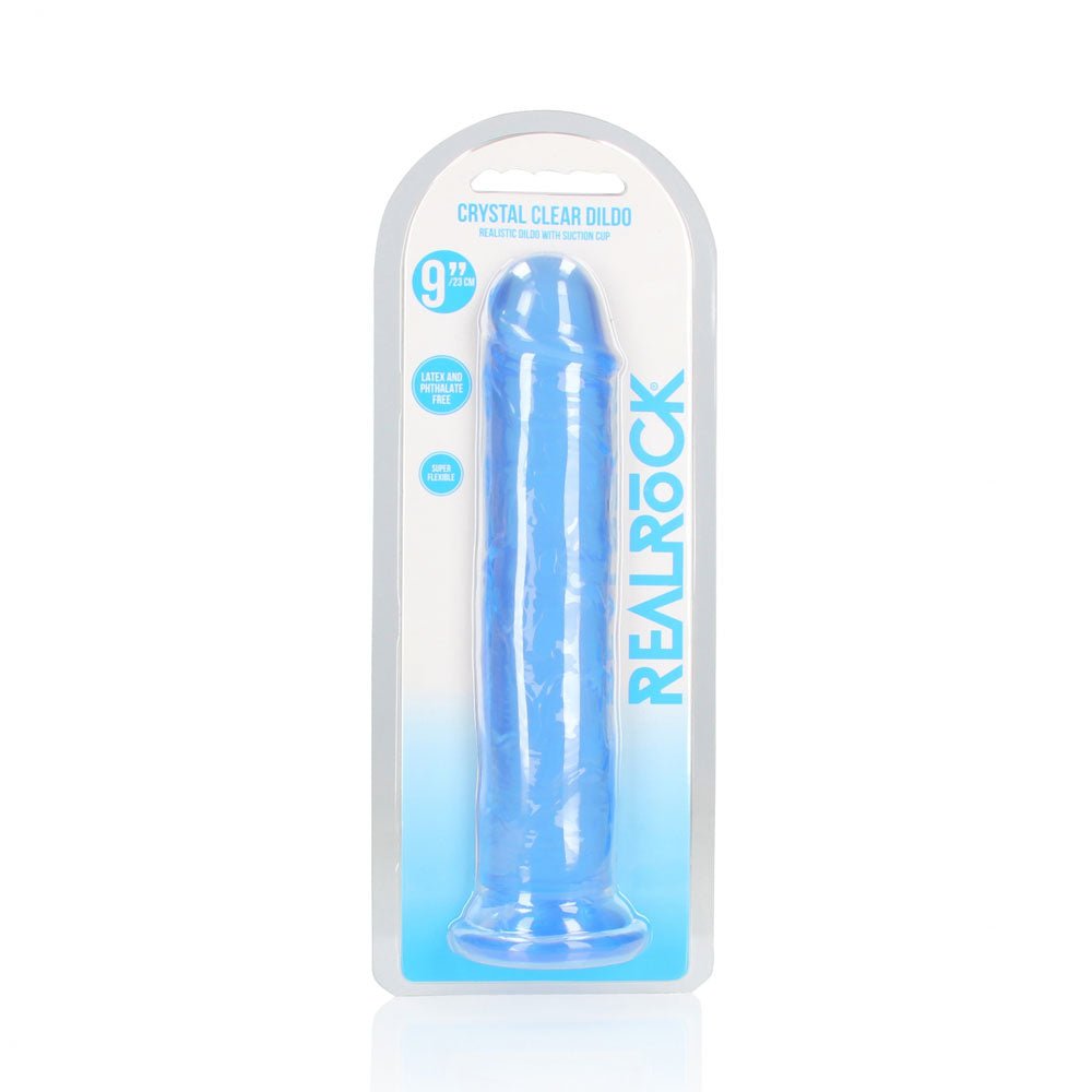 RealRock Premium Straight Dildo Blue 10 Inch - DONGS