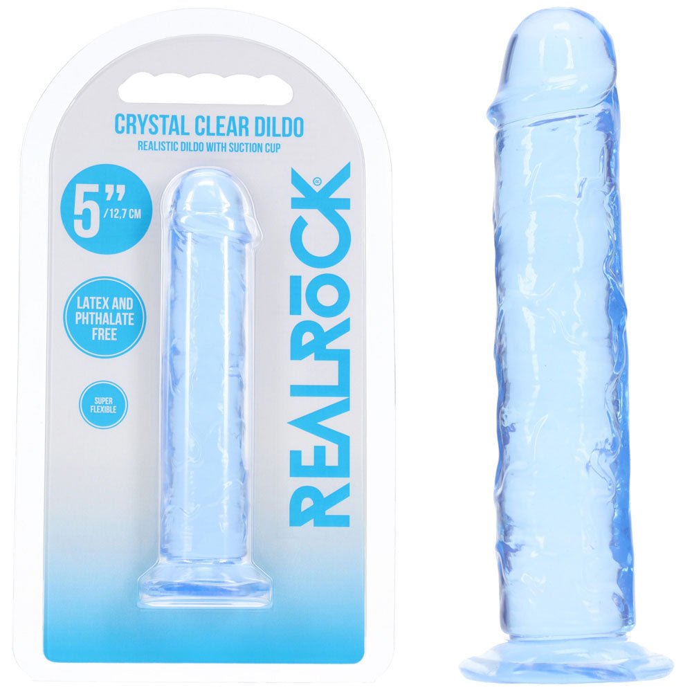Realrock Realistic 5 Inch Dildo Blue Soft Silicone Adult Toy - DONGS