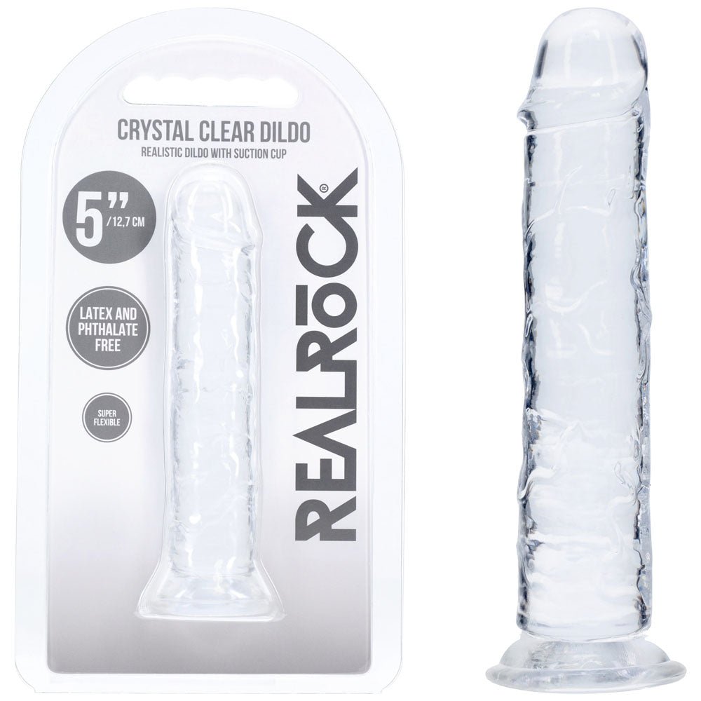 Realrock Realistic Clear Dildo 5 Inch 12.7 Cm Transparent Shaft - DONGS