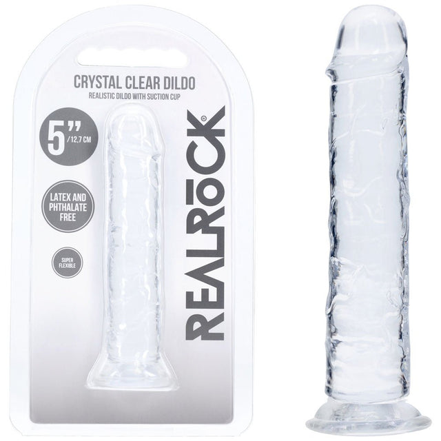Realrock Realistic Clear Dildo 5 Inch 12.7 Cm Transparent Shaft - DONGS