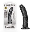 RealRock Realistic Curved PVC Dildo with Suction Cup - Black - 15.5 cm - DONGS