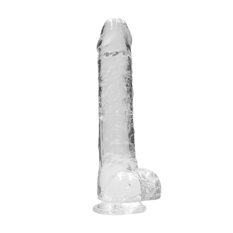 Realrock Realistic Dildo With Balls 10 Inch Clear Silicone Dong - DONGS