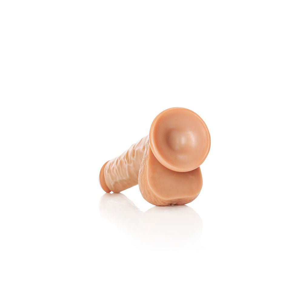 REALROCK Realistic Dildo with Balls – 18cm Tan PVC Suction Cup Dong - DONGS