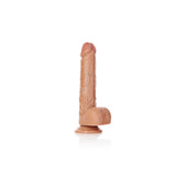 REALROCK Realistic Dildo with Balls – 18cm Tan PVC Suction Cup Dong - DONGS