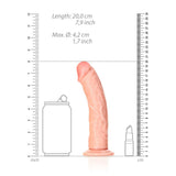 REALROCK Realistic Regular Curved Dildo with Suction Cup - 18 cm - Flesh 18 cm (7'') Dong - DONGS