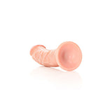 REALROCK Realistic Regular Curved Dildo with Suction Cup - 18 cm - Flesh 18 cm (7'') Dong - DONGS