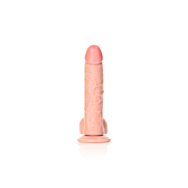 REALROCK Realistic Regular Curved Dong with Balls - 20.5 cm - Flesh 20.5 cm (8'') Dong - DONGS