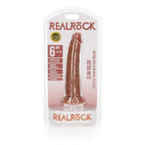 REALROCK Realistic Slim Dildo - 6 Inch Tan PVC Dildo with Suction Cup - DONGS