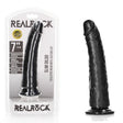 REALROCK Realistic Slim Dildo with Suction Cup - 18cm - Black 18 cm (7'') Dong - DONGS
