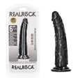 RealRock Realistic Slim Dildo with Suction Cup – Black PVC Dong | 15.5 cm - DONGS