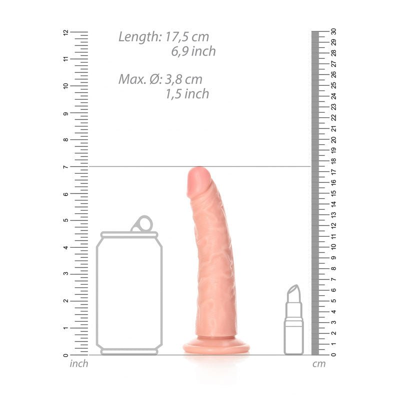 REALROCK Realistic Slim Dildo without Balls - 15.5 cm - Flesh 15.5 cm (6'') Dong - DONGS