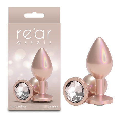 Rear Assets Iridescent - Iridescent Champagne 8.2 cm Medium Butt Plug - ANAL TOYS