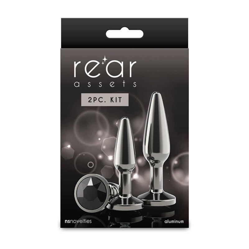 Rear Assets Tapered Trainer Kit - Gunmetal Metal Butt Plugs - Set of 2 Sizes - ANAL TOYS