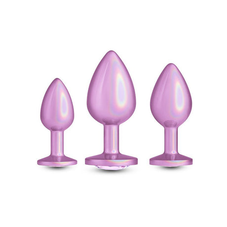 Rear Assets Trainer Kit - Iridescent Pink Metallic Butt Plugs - Set of 3 Sizes - ANAL TOYS