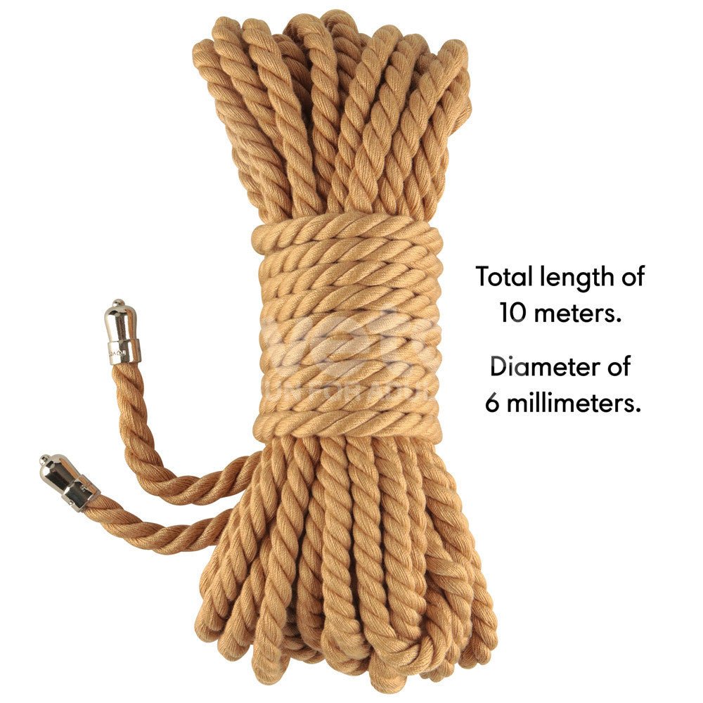 Rebellion Reign Bondage Rope - Natural - 10 metre length - BONDAGE - TOYS