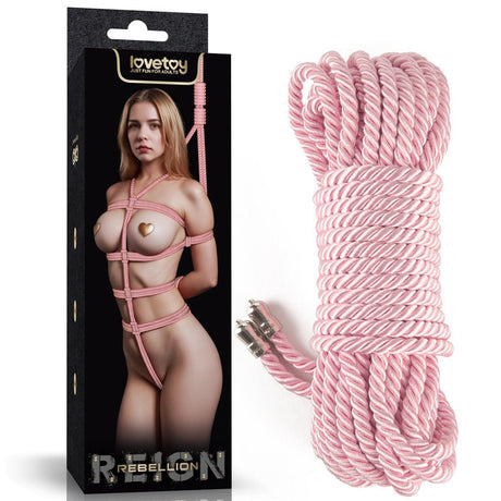 Rebellion Reign Silky Bondage Rope - Pink 10 metre length - BONDAGE - TOYS