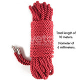 Rebellion Reign Silky Bondage Rope - Red 10 metre length - BONDAGE - TOYS