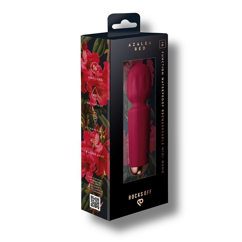 Rechargeable 16 Mode Silicone Mini Wand Azalea Red - Adult Toys