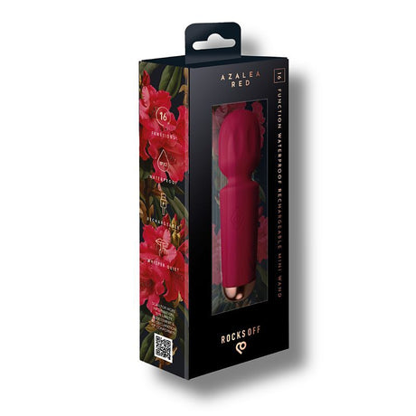 Rechargeable 16 Mode Silicone Mini Wand Azalea Red - Adult Toys