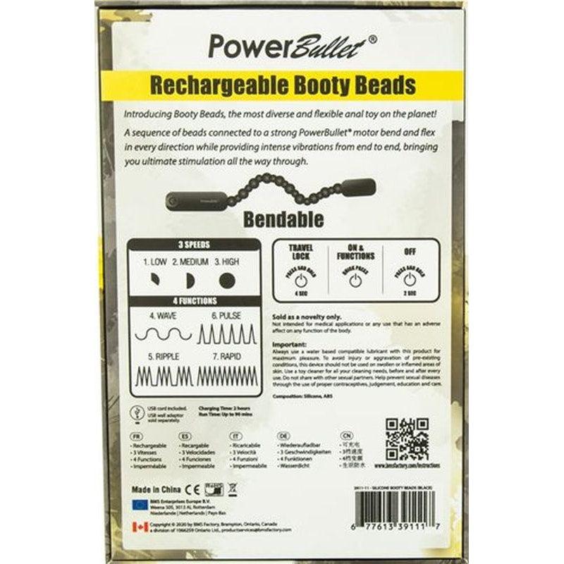 Rechargeable Booty Beads Black - Adult Toys