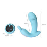 Rechargeable Rabbit Vibrator Wireless Control Blue - Sex Toys