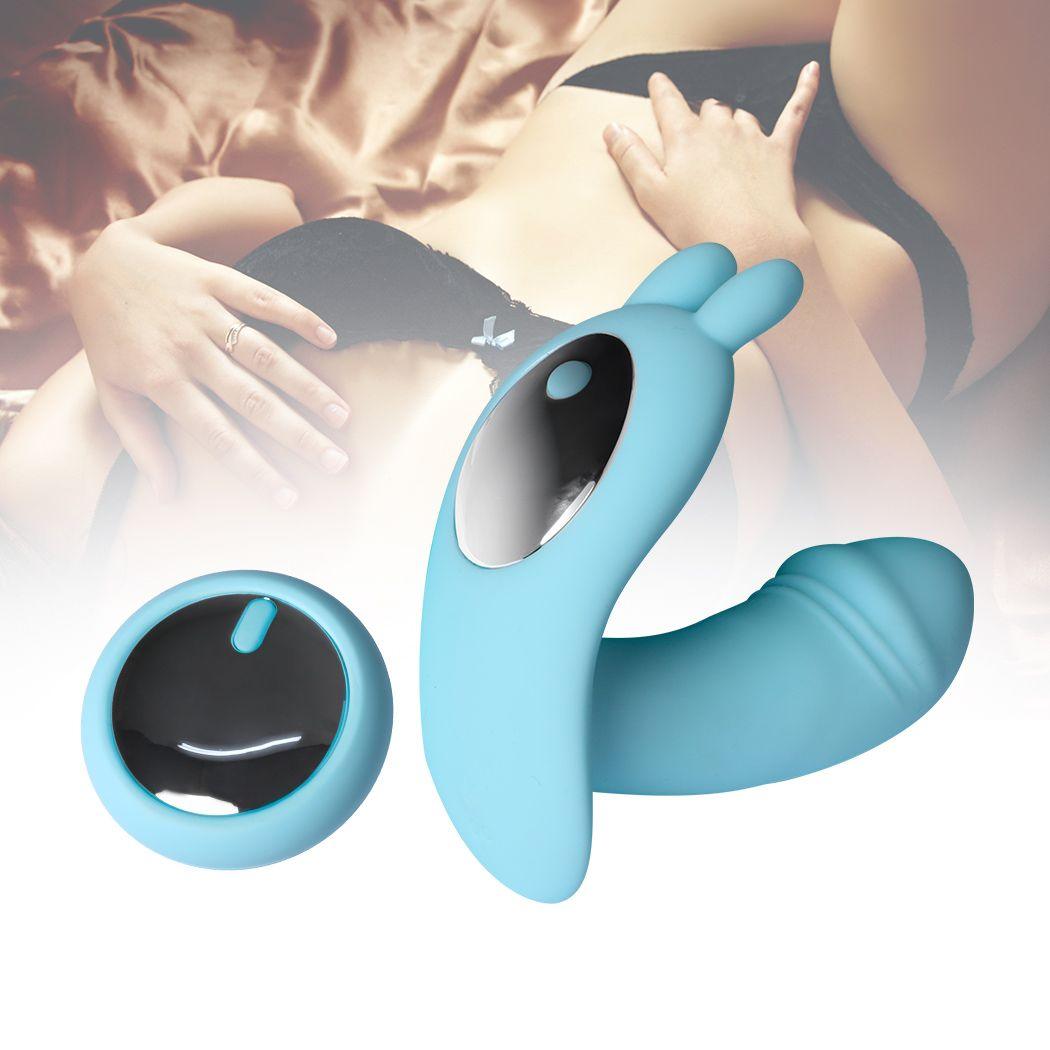 Rechargeable Rabbit Vibrator Wireless Control Blue - Sex Toys