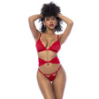 Red 3 Pc Set w/ Bra, Panties and Flexible Corset - Lingerie