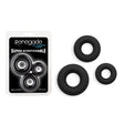 Renegade 3pc Fireman Rings - Black - Black Cock Rings - Set of 3 Sizes - COCK RINGS